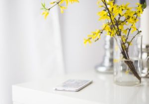 desk iPhone flower