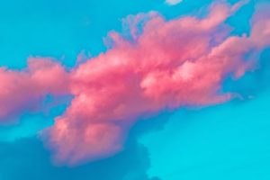 pink clouds blue sky